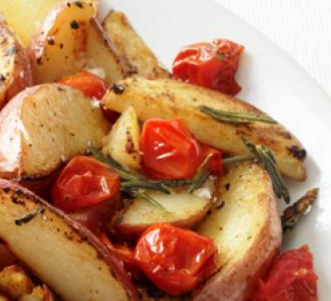 Roasted Potatoes Yellow Pear Tomatoes