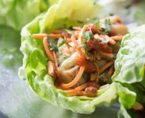 Picture showing Chicken Tenders Lettuce Wraps final product