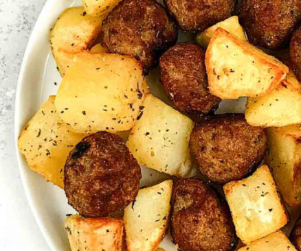 Air fryer Meatballs Potato Recipe
