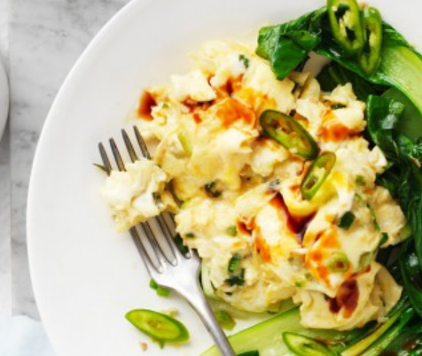 Asian Scrambled Eggs with Bok Choy Recipe