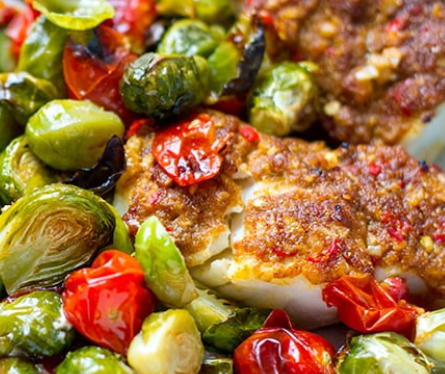 Baked Cod Brussels Sprouts Recipe