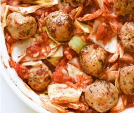 Cabbage Rice Bake Meatballs Recpe