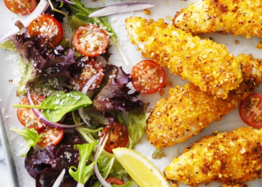 Crunchy Baked Chicken Tenders Salad