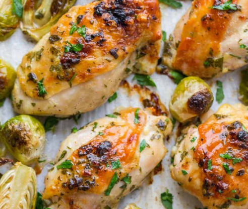 Garlic Dijon Chicken Brussels Sprouts Recipe