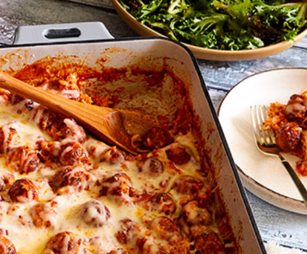 Italian Meatball Rice Bake Recipe