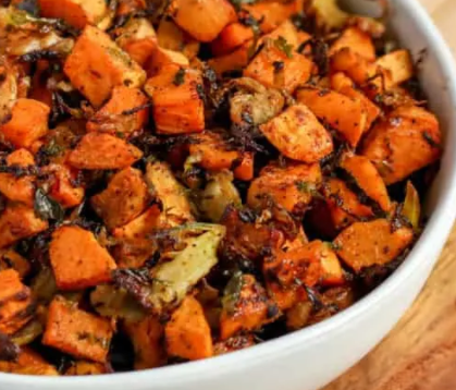 Roasted Sweet Potato Brussels Sprouts Recipe