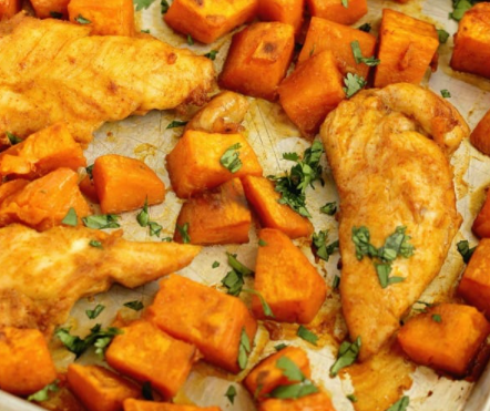 Sweet Potatoes with Chicken Tenders Recipe