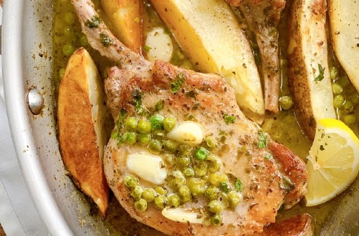 Bone-in Pork Chop Vesuvio Recipe