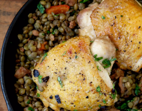 Chicken Thighs with Lentils Recipe