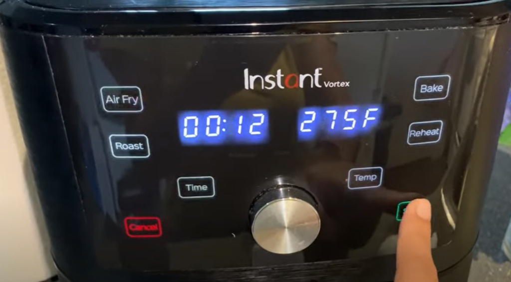 Image showing how to make best hard boiled eggs using an air fryer.