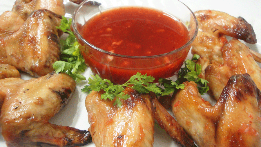 Chicken wings in BBQ sauce
