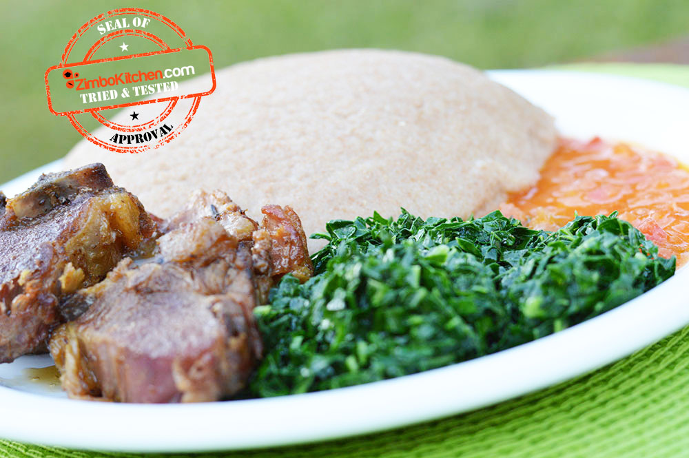 Zimbabwe sadza and goat meat