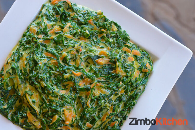 zimbokitchen creamed spinach with carrot