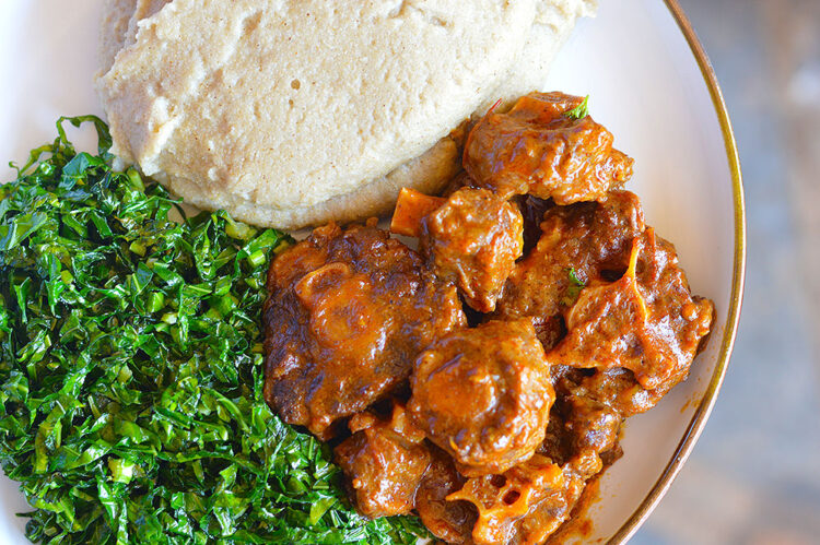 Sadza reMapfunde served with Oxtail and Veggies