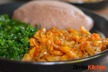 Rice Sadza and mushroom stew